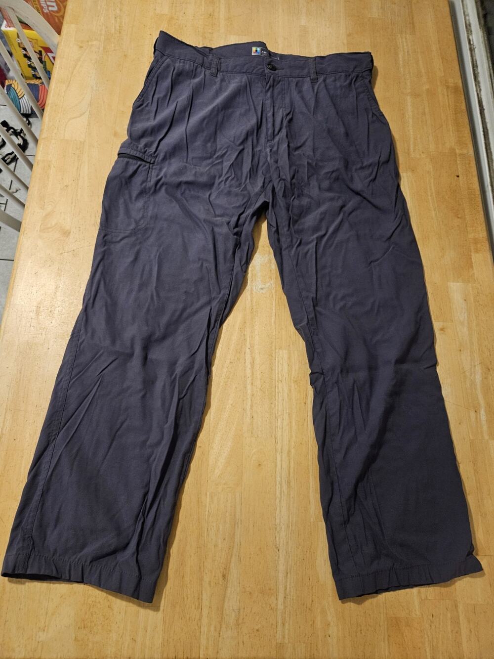 Unionbay UB Tech Classic Fit Men's Gray Straight Leg Pants Nylon/Spandex 38X32